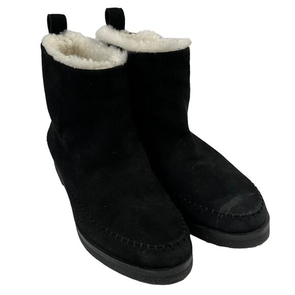Jenni Kanye Suede Shearling Moc Boot Black 6 - Picture 3 of 11